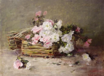 En korg med blommor